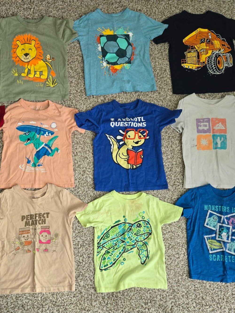 Toddler Boy Clothes Size 3T Bundle of Short Sleeve and Long Sleeve T-Shirts